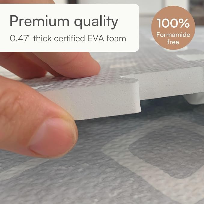 Lillefolk Baby Play Mat for Floor – 6x8ft Gray | Soft Non Toxic Premium EVA - Image 5
