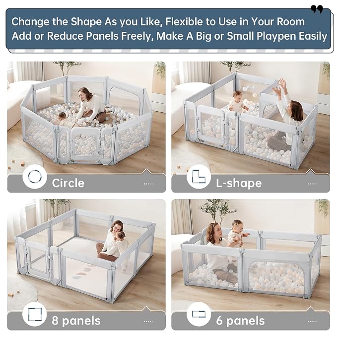 Baby Playpen, Large Play Pen for Babies and Toddlers - Image 2