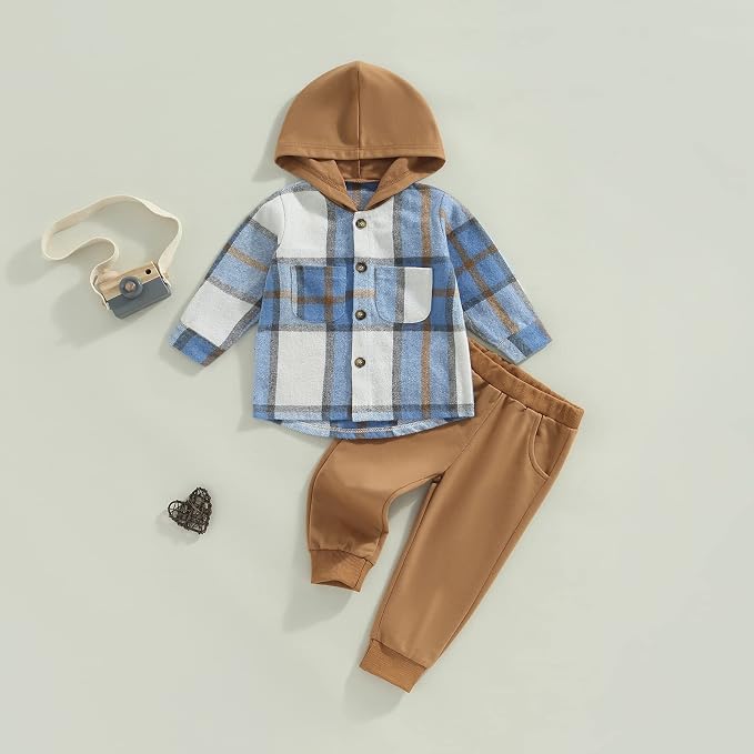 2Pcs Baby Boys Hoodie Tops Pants Set Dinosaur Deer Print Sweatsuit Fall Winter - Image 6