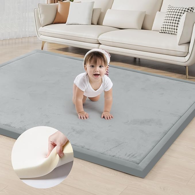 ACOMOPACK Baby Play Mat for Floor 1.3" Thick Memory Foam Play Mat 79"×157 Tummy by ACOMOPACK