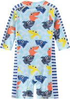 Toddler Baby Boys Swimsuit Rashguard One Piece Zipper Bathing Suit - Image 4