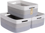 Large Storage Baskets for Shelves, Closet Organizers Bins for Clothes Blanket by MiniArkStorageBasketsHome