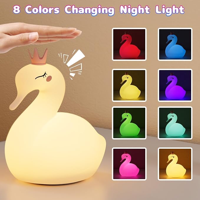 Silicone Night Light for Kids – Rechargeable Tap Control Lamp - Image 3