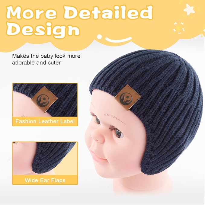 Baby Winter Hat Kids Knit Beanie - Image 4