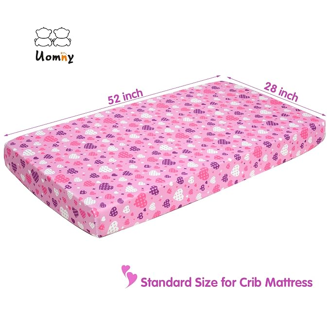 UOMNY Crib Sheet Heart Fitted Crib Sheets Baby Sheet - Image 6