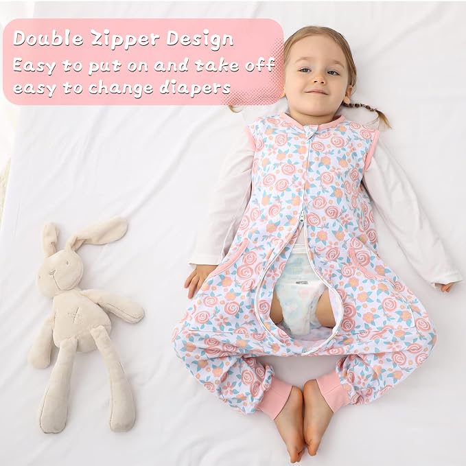 WONDAY Toddler Sleep Sack with Feet, 0.5 Tog Sleeping Sacks - Image 5