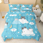 QOOMO Cat Comforter Twin Size, Down Alternative, Soft and Lightweight - Image 2