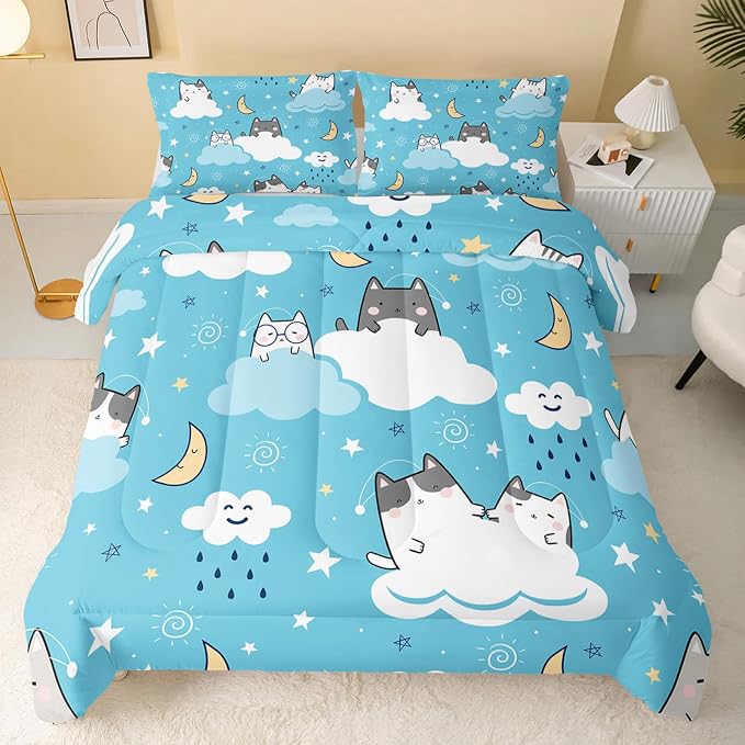 QOOMO Cat Comforter Full Size, Down Alternative, Soft and Lightweight，Full Size - Image 2