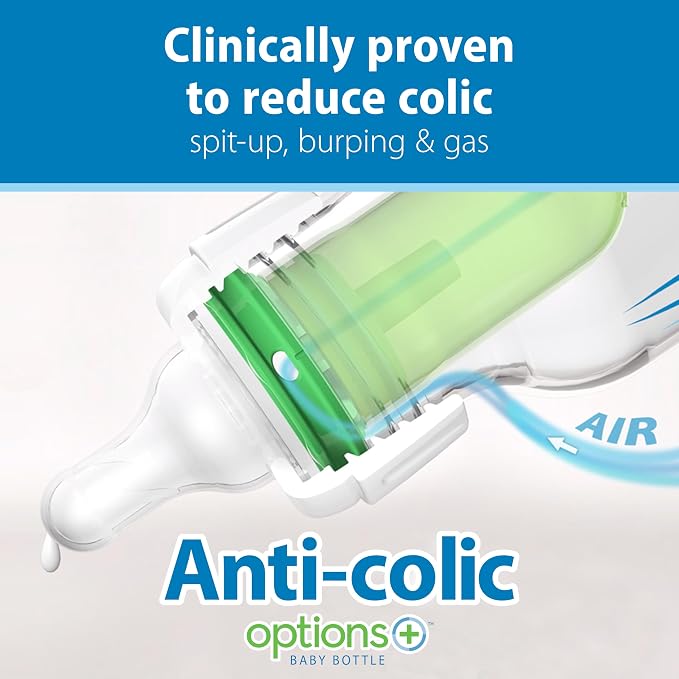 Dr. Brown's Natural Flow Anti-Colic Options+ Narrow Baby Bottle, Squirrel & Goat - Image 2