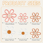 6Pcs Boho Nursery Decor, Daisy Flower Woven Macrame Wall Hanging 3 Sizes - Image 2