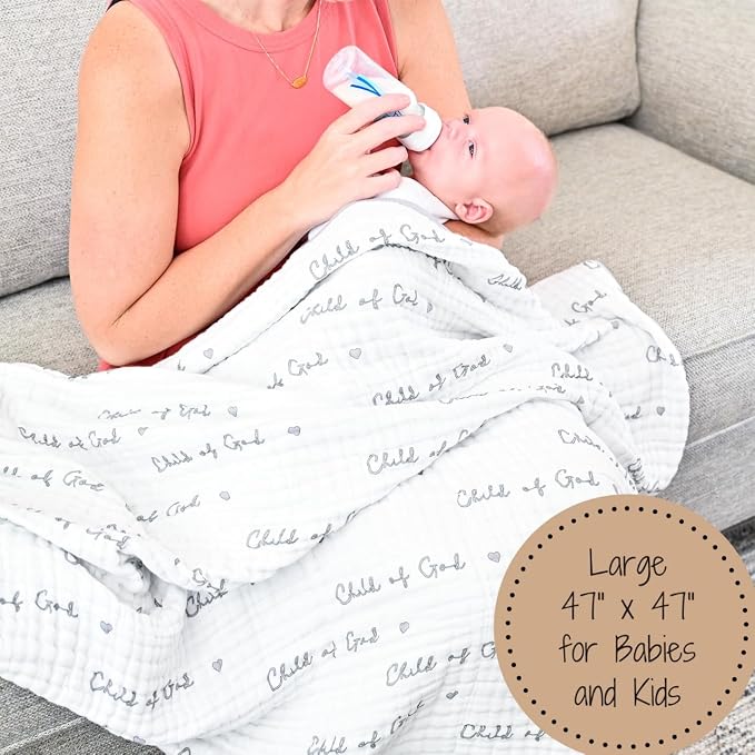 LollyBanks Muslin Baby Blanket 100% Organic Cotton, Muslin Quilt Lightweight - Image 5