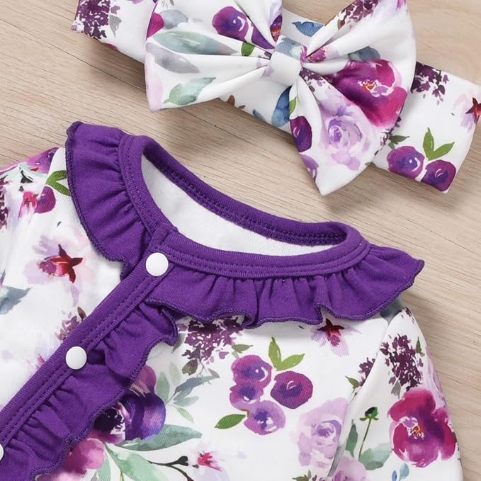 Aalizzwell Baby Girls Romper Outfit Fall Winter Clothes - Image 4