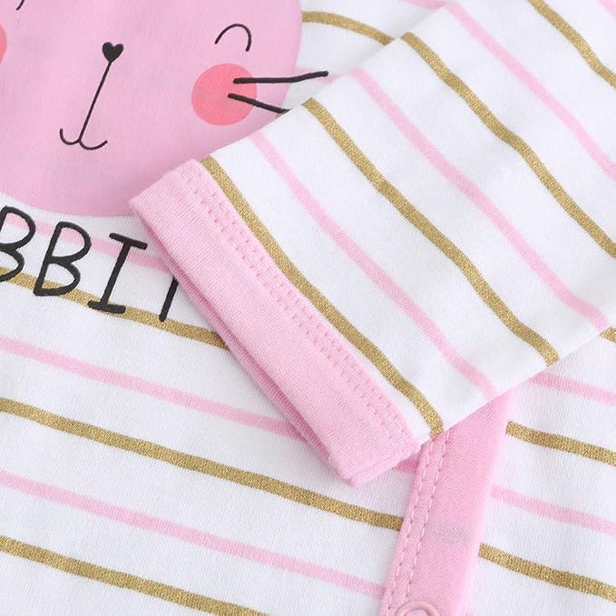 Kiddiezoom Baby Footed Cotton One-Piece Romper Jumpsuit Pajamas - Image 7