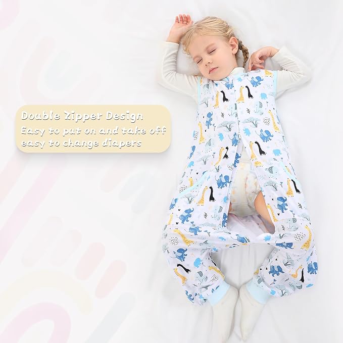 WONDAY Toddler Sleep Sack with Feet, 0.5 Tog Sleeping Sacks - Image 5