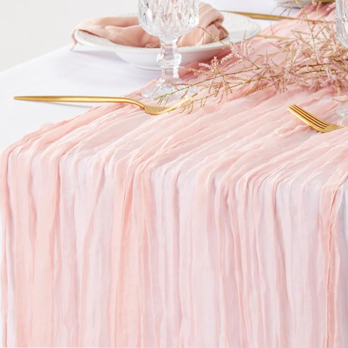 DOLOPL CheeseclothTable Runner 13.3ft Boho Gauze Cheese Cloth Table Runner by DOLOPLOfficial
