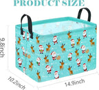 Rectangle Basket, Kids Organizer, Santa Deer Pattern Toy Storage Cube, Clothes - Image 7