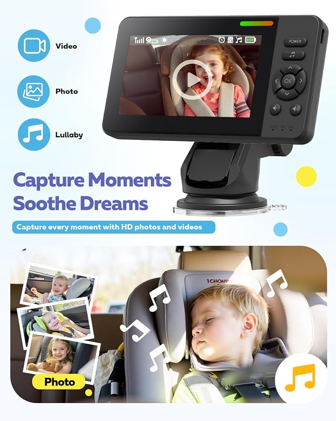 Wireless Baby Car Camera with 1080P Advanced Night Vision and 32H Battery - Image 6
