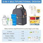 Breastmilk Cooler Bag with Ice Pack Fits 6 Baby Bottles up to 9 Ounce, - Image 2
