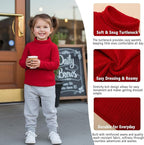 DEFAHN 2 Pack Toddler Unisex Solid Turtleneck T-Shirt Long Sleeve Ribbed - Image 2
