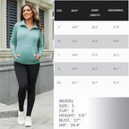 GINKANA Maternity Women's Long Sleeve Shirt Half Zipper Lapel Lightweight - Image 7