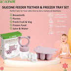 JEXFUN Silicone Breastmilk Popsicle Freezer Molds & Baby Fruit Food Feeder - Image 3