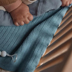 Knitted Organic Cotton Baby Blanket- Swaddle Blanket - Image 9