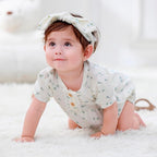 Newborn Baby Girl Clothes Cotton Bubble Romper Floral Short Sleeve Bodysuit 3 - Image 7