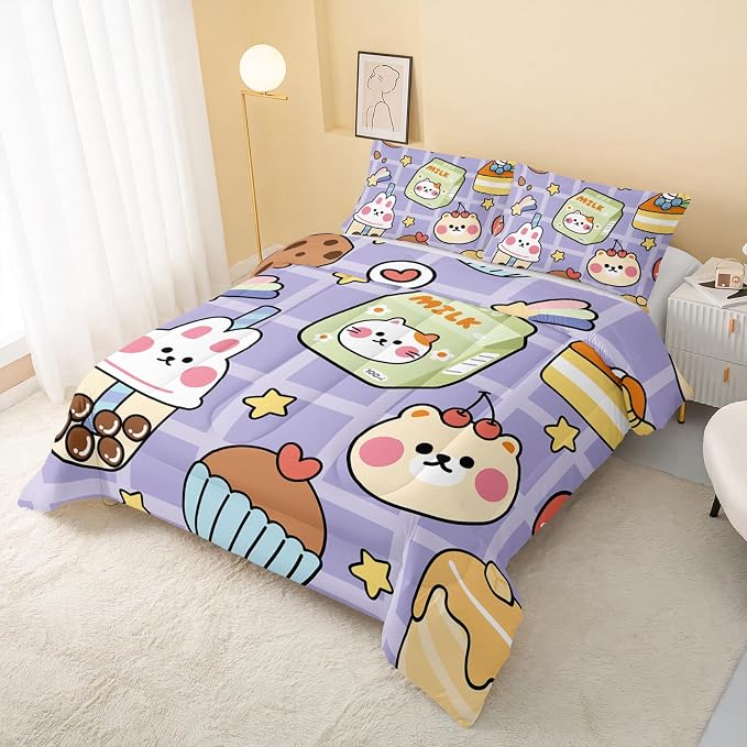 QOOMO Kawaii Bear Comforter Set - Image 3