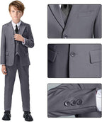 Boys Suit for Kids Teens Formal 5 Piece Tuxedo Suit Set - Image 3