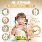 4pc Silicone Baby Spoons Self Feeding Baby Utensils 6-12 Months - Image 2