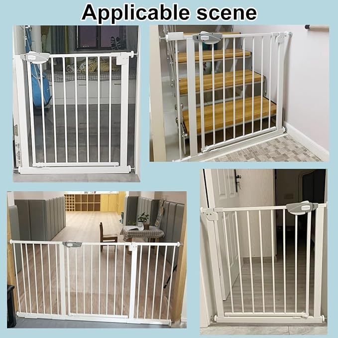 WAOWAO Triple Lock Baby Gate Extra Wide 81.49-85.82" Pressure Mounted Walk - Image 6