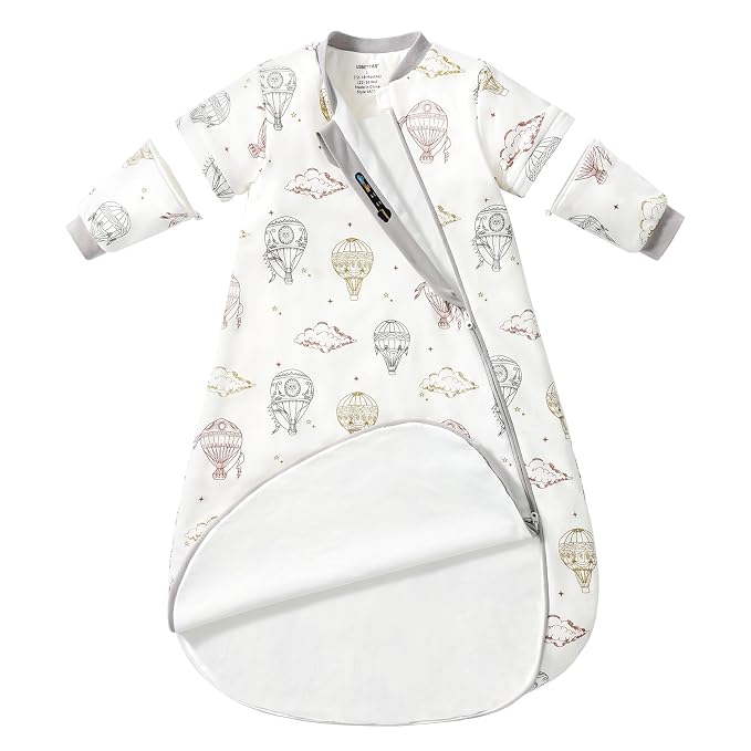 Baby Sleep Sack 6-12 Months, Cotton Detachable Long Sleeve Sleep Sack, 2.5 Tog by usbettas