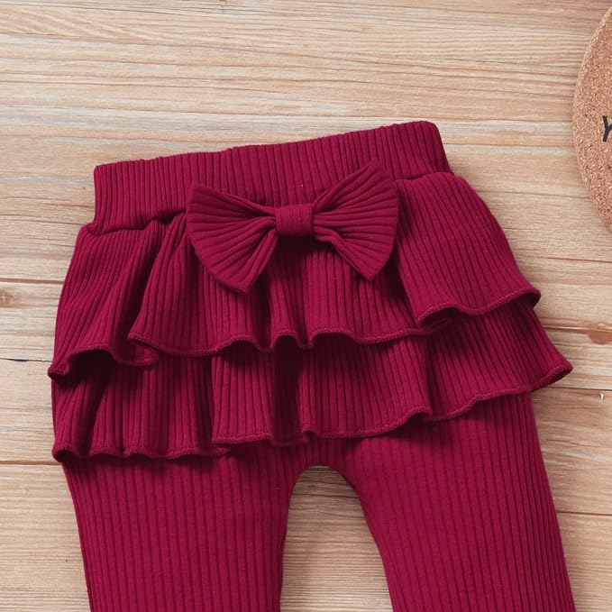 Aalizzwell Preemie Newborn Infant Baby Girls Clothes Ribbed Bodysuit Pants Set - Image 6
