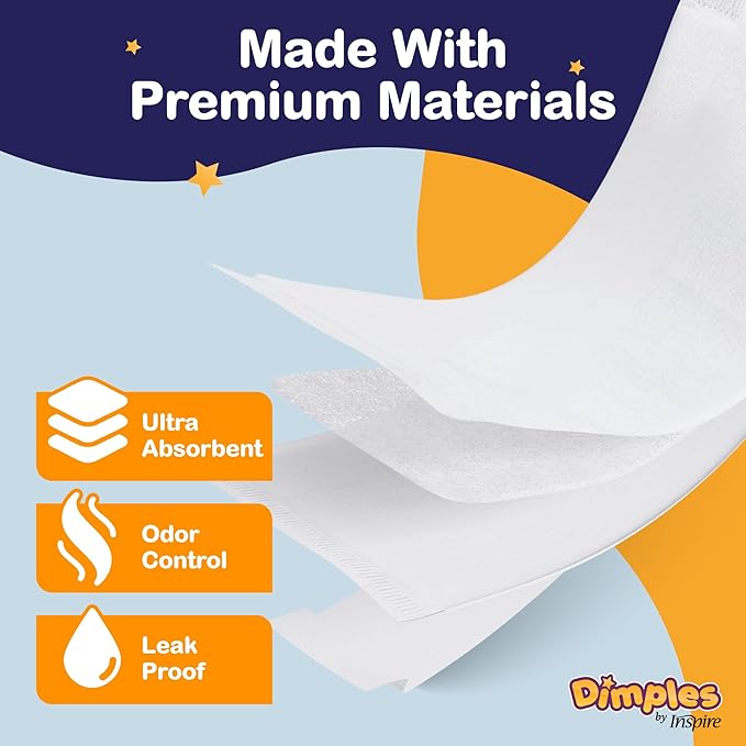 Inspire Ultra Dimples Diaper Booster Pads, One Size Fits All, Unisex-Babies - Image 5