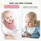 Yoofoss Muslin Baby Bibs 10 Pack 100% Organic Cotton 6-Layer Soft Absorbent - Image 3