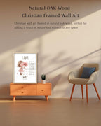 KensTro Nursery Decor Natural OAK Wood Scripture Framed Wall Art, 12x16 in God - Image 2