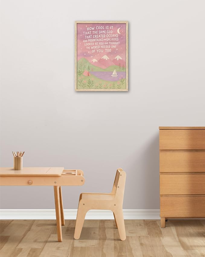 KensTro Natural OAK Wood Same God Creation Framed Wall Art, 12x16in - Image 4