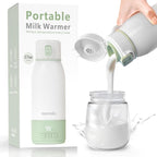 Portable Milk Warmer for Travel, Pasteurization Mode, 17 oz Capacity, 3 Min by Momolia