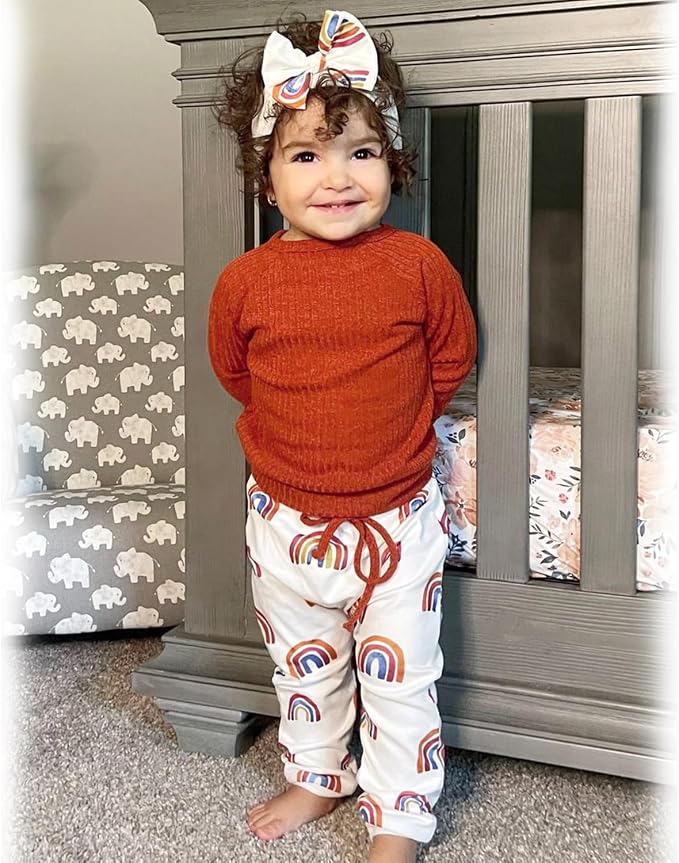 HINTINA Infant Baby Girl Knit Pullover Long Sleeve Sweater Outfits Fall Winter - Image 2