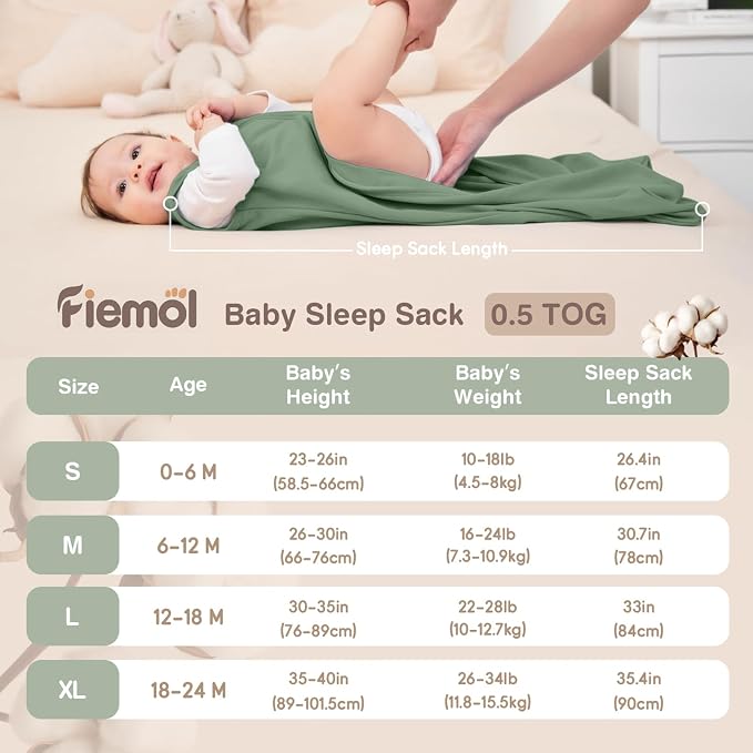 Baby Sleep Sack 18-24 Months, 100% Cotton Sleeping Sack - Image 4