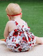 Baby Girl's Floral Print Ruffles Romper Summer Clothes - Image 3