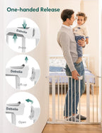 Babelio Metal Baby Gate, 29-43" Auto Close Easy Install Pet Gate PressGuard P7 - Image 5