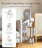 Mallify Foldable High Chairs for Babies and Toddlers, 3-in-1 Convertible Baby - Image 4