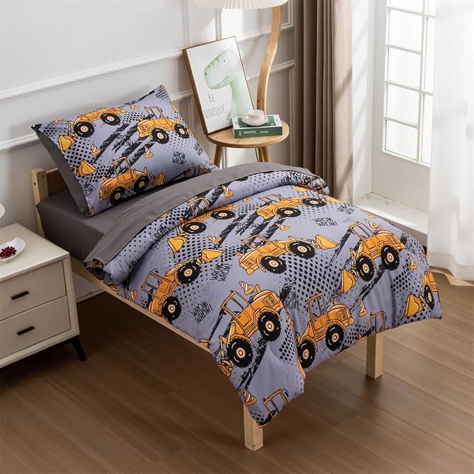 NTBED 4 Pieces Construction Toddler Bedding Set - Image 3
