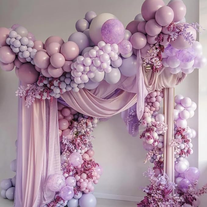90pack Lilac Balloons Different Size 18/12/10/5 Inch Lilac Balloon Garland Arch - Image 3