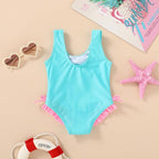 YOUNGER TREE Toddler Swimsuit Girl Cute Stripe One-Piece Ruffle Swimwear Baby - Image 2