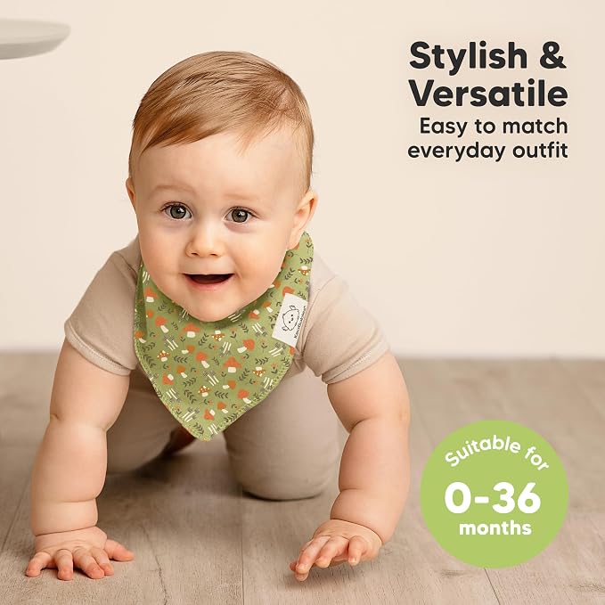 8-Pack Organic Baby Bandana Bibs - Image 4