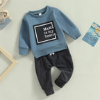 Toddler Baby Boy Clothes Solid Color Long Sleeve Crewneck Sweatshirt Top Casual - Image 2
