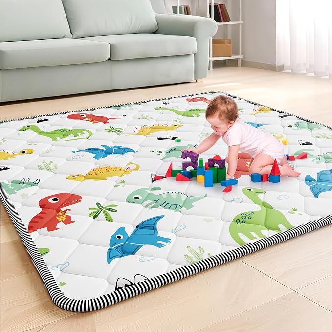 Palopalo Baby Play Mat for Floor, 47x47 inch Play Mat for Playpen, Soft Padding by Palopalo