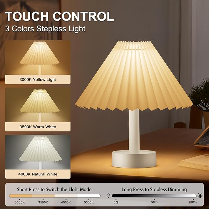 Tremdwoto Bedside Night Light for Kids, 3 Colors Modes & Stepless Dimmable - Image 3